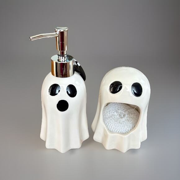 HEY BOO Pink Stanley Coffee Cup Ghost Throw BLanket Home Decor Halloween 3PC SET - Picture 4 of 16